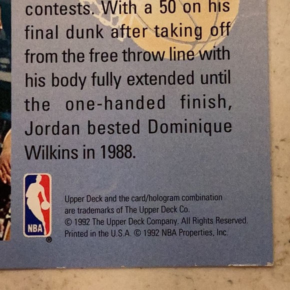 Michael Jordan 1992-93 Upper Deck 453 Champ Basketball Card NBA #453 1992 - Picture 3 of 4